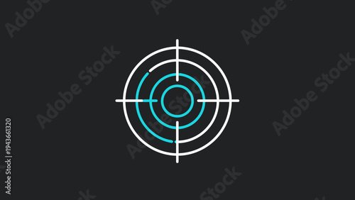 Targeted Aiming Reticle Graphic Design Element.