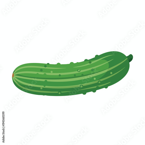 A bright green striped pickle with raised bumps, isolated on white