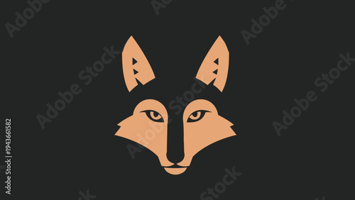 Stylized Minimalist Fox Head Logo Design.