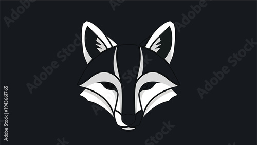 Stylized Minimalist Fox Head Logo Design.