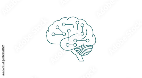 Stylized illustration of a human brain with interconnected nodes representing neural pathways.
