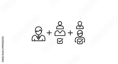 Team Building and Collaboration Concept Icons.