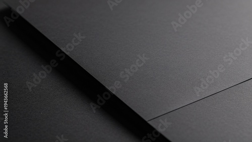 Dark abstract black paper texture with sharp edge and shadow,modern minimal background for luxury branding and corporate presentation,clean geometric backdrop