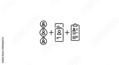 Team Building and Recruitment Process Icons.