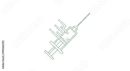 Stylized Outline of a Medical Syringe with Intricate Circuitry.