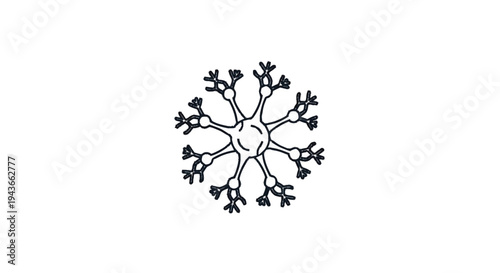 Stylized Illustration of a Neuron Cell Structure.