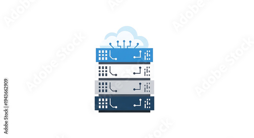 Network server equipment stacked in a data center, representing cloud computing and digital infrastructure for modern business operations