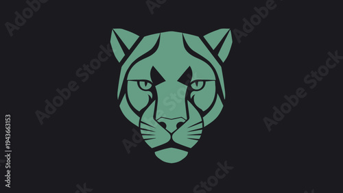 Stylized Jaguar Head Graphic Design.