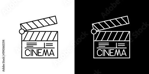 Iconic clapperboard for movie production, a symbol of filmmaking and cinema industry