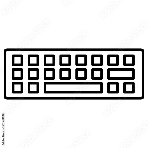 Computer keyboard vector icon for typing and data entry