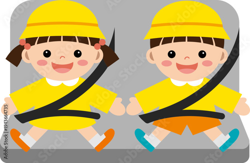 안전벨트를 한 어린이