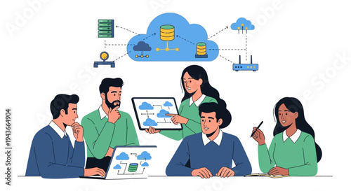 Team Collaborating on Cloud Technology Strategy.