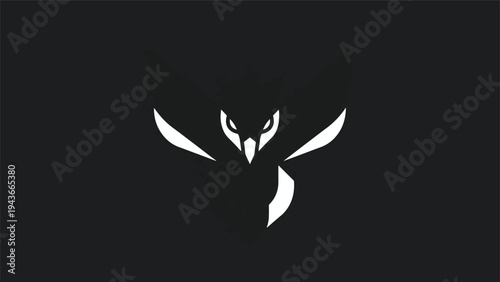 Stylized Owl Logo Design Minimalist Silhouette.