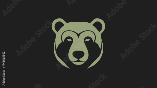 Stylized Panda Bear Face Logo Design.