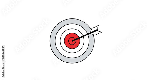 Target with Arrow in Center: Success, Goal Achievement, Precision, Focus Concept