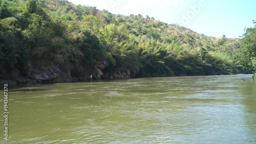 tourist atmosphere along the Khwae Noi River.Thailand