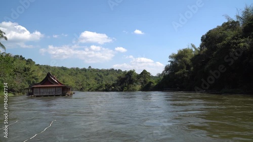 tourist atmosphere along the Khwae Noi River.Thailand