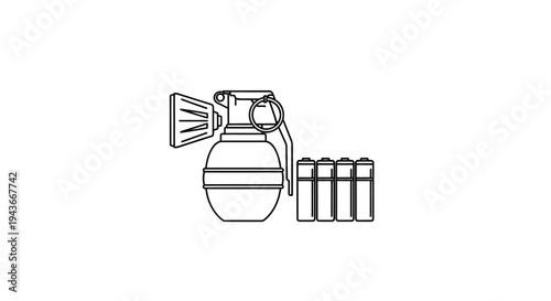 Hand Grenade with Batteries, Concept of Explosive Power Source or Improvised Device