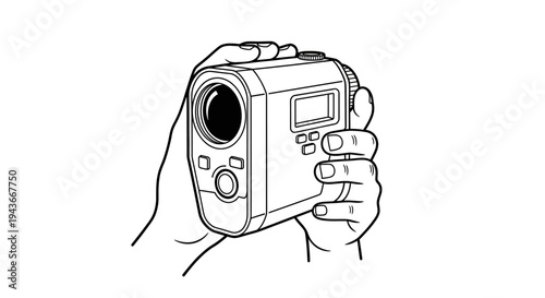 Hand Holding Golf Rangefinder Device for Accurate Distance Measurement
