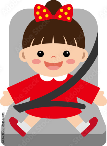 안전벨트를 한 어린이