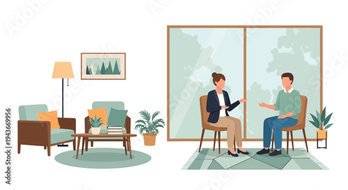 Therapist and patient in a counseling session.