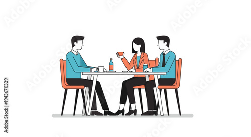 Three people enjoying a meal together at a table.