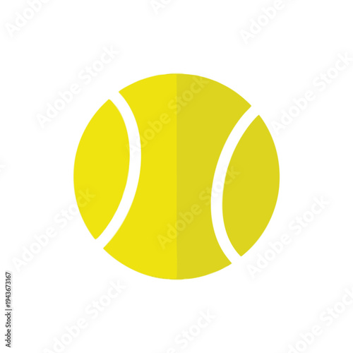 Yellow sphere with curved white lines on a white background