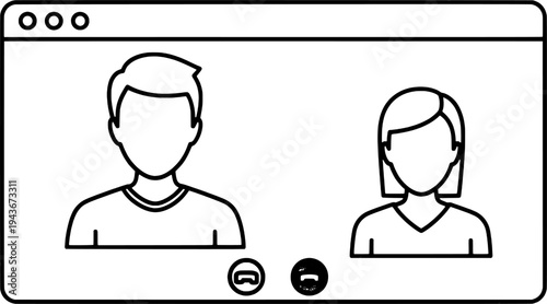 Minimalist remote work and home office icon set, hybrid working vector, "Created with AI assistance and manually refined."