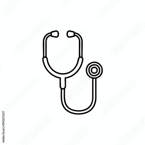 Minimalist line art of a stethoscope, a medical instrument