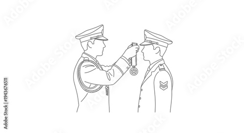 Military Award Ceremony: Officer Decorates Soldier with Medal, Symbolizing Honor and Recognition