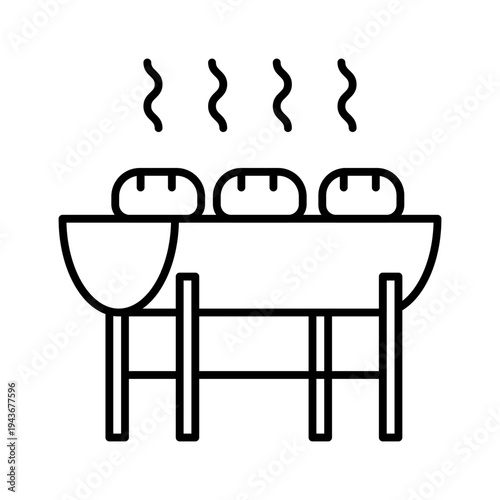barbecue grill line icon