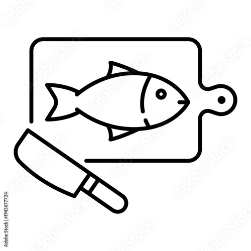 fish fillet line icon