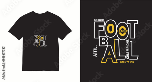 Soccer t-shirt design with bold typography and athletic theme