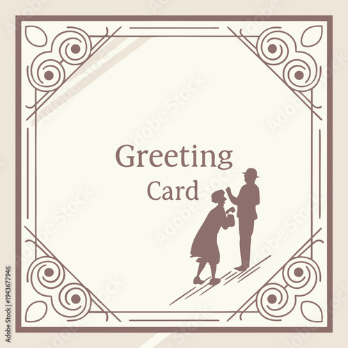 Vintage Delivery Boy Greeting Card Design