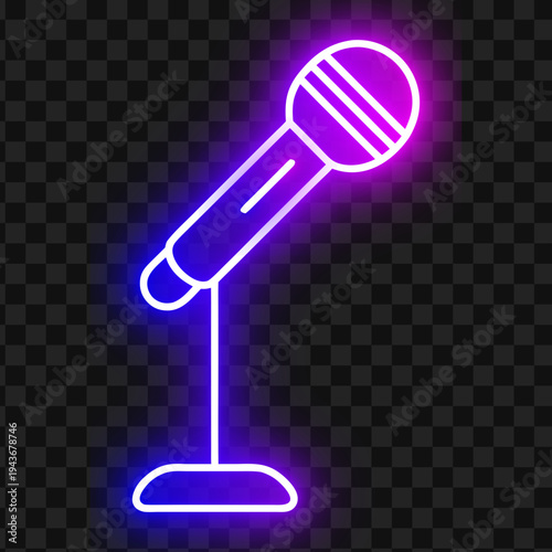 Bright Neon Microphone Design