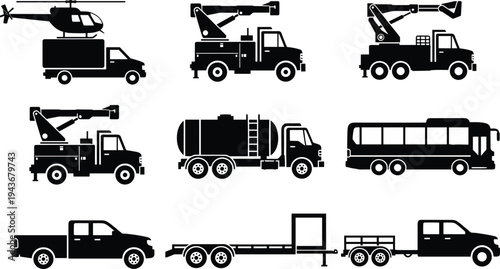 Set of Black and White Plumbing and Garden Irrigation Icons Featuring Water Pipes, Valves, Faucets, Sprinklers, Watering Cans, Drainage Grates, and Agricultural Hydration Systemsv