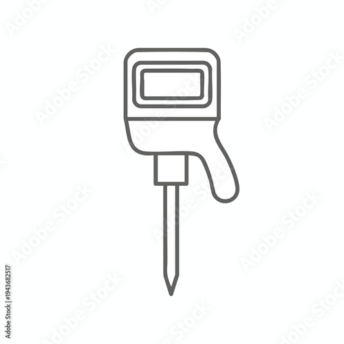 Digital handheld soil moisture meter with LCD display and pointed probe