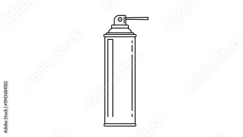 Minimalist line drawing of a generic aerosol spray can with a long precision nozzle for technical or cleaning illustrations.