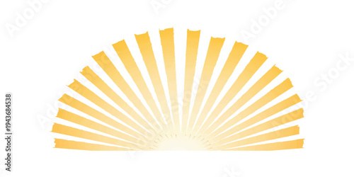An open yellow fan with a seashell design is isolated on a white background as a summer vector illustration featuring art patterns and nature icons