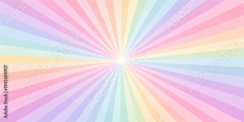 Bright spectrum gradient vector illustration featuring an artistic rainbow burst design with colorful light lines and a textured backdrop for a modern abstract wallpaper