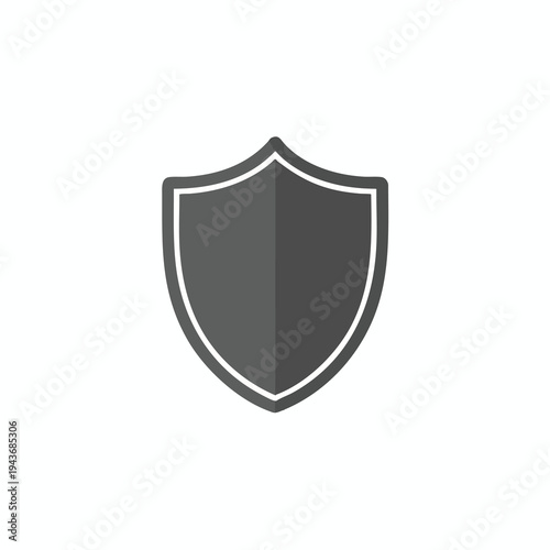 Free Download Minimalist grey shield icon with a subtle white outline, conveying protection - GFXLoad