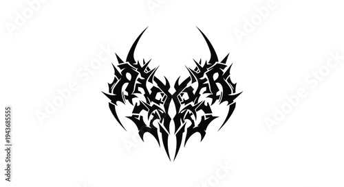 Black metal band logo with sharp tribal inspired design elements