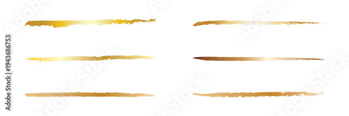 Ink Calligraphic Brush Stroke Vector, gold brush marks, gold color stain, golden brush stroke, golden texture, Set of vector sparkle golden mascara brush strokes. Luxury decor of gold  shiny foil.