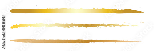 Ink Calligraphic Brush Stroke Vector, gold brush marks, gold color stain, golden brush stroke, golden texture, Set of vector sparkle golden mascara brush strokes. Luxury decor of gold  shiny foil.