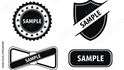 Sample label vector icons set for quality guarantee and certification