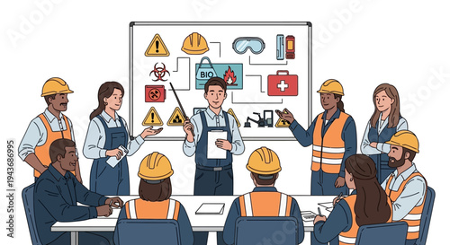 Workplace Safety Training Session with Diverse Employees.