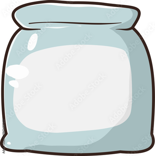 A simple sack of white flour or sugar, representing basic baking ingredients and food supplies.