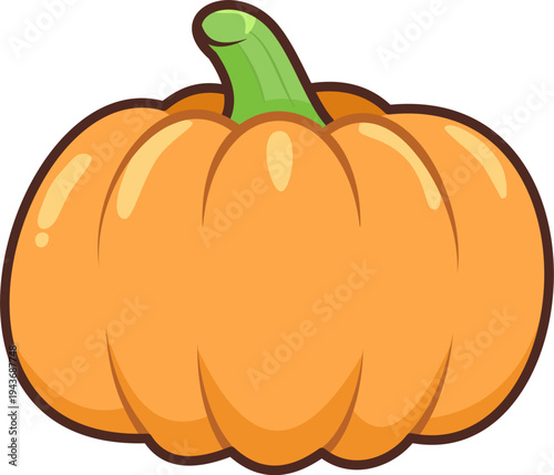 A vibrant orange pumpkin vector illustration, perfect for seasonal and healthy food designs.