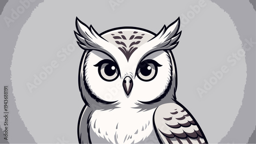 “Anime Style Owl Mascot with Big Eyes Vector Illustration”
