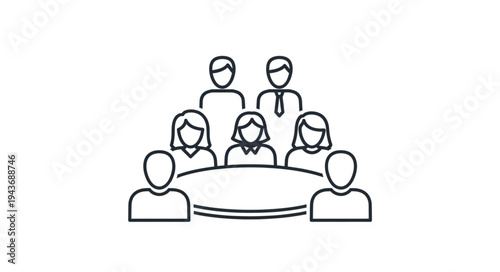 Group of People Sitting Around Conference Table.